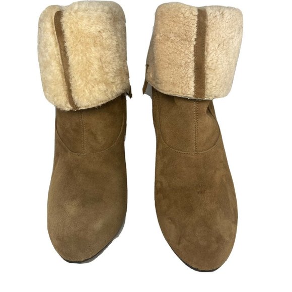 L’autre Chose Leather Bootie Shearling Cuff Made I - Picture 5 of 10